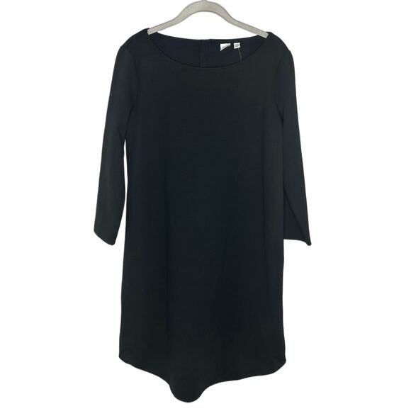 Gap Women’s Black Quarter Sleeve Shift Dress Zipper Accent Size Medium NWT - Picture 1 of 5
